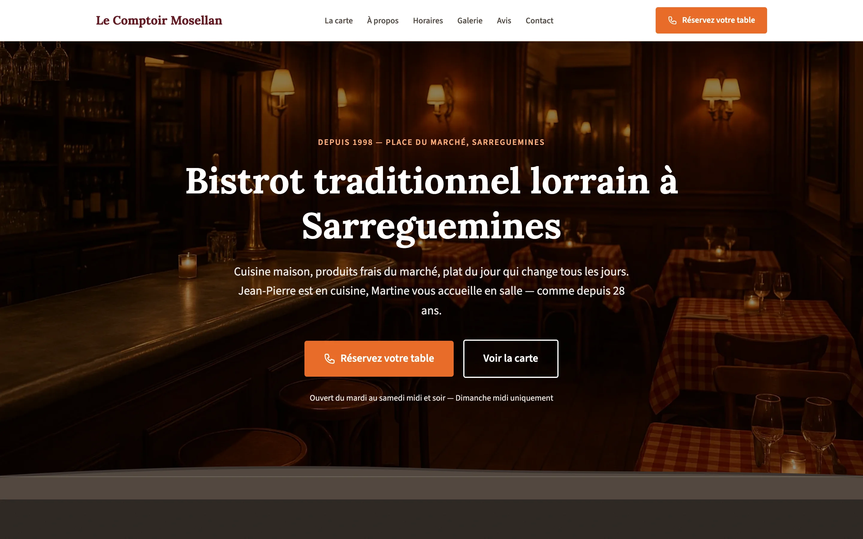 Capture d'écran de Bistrot Moselle