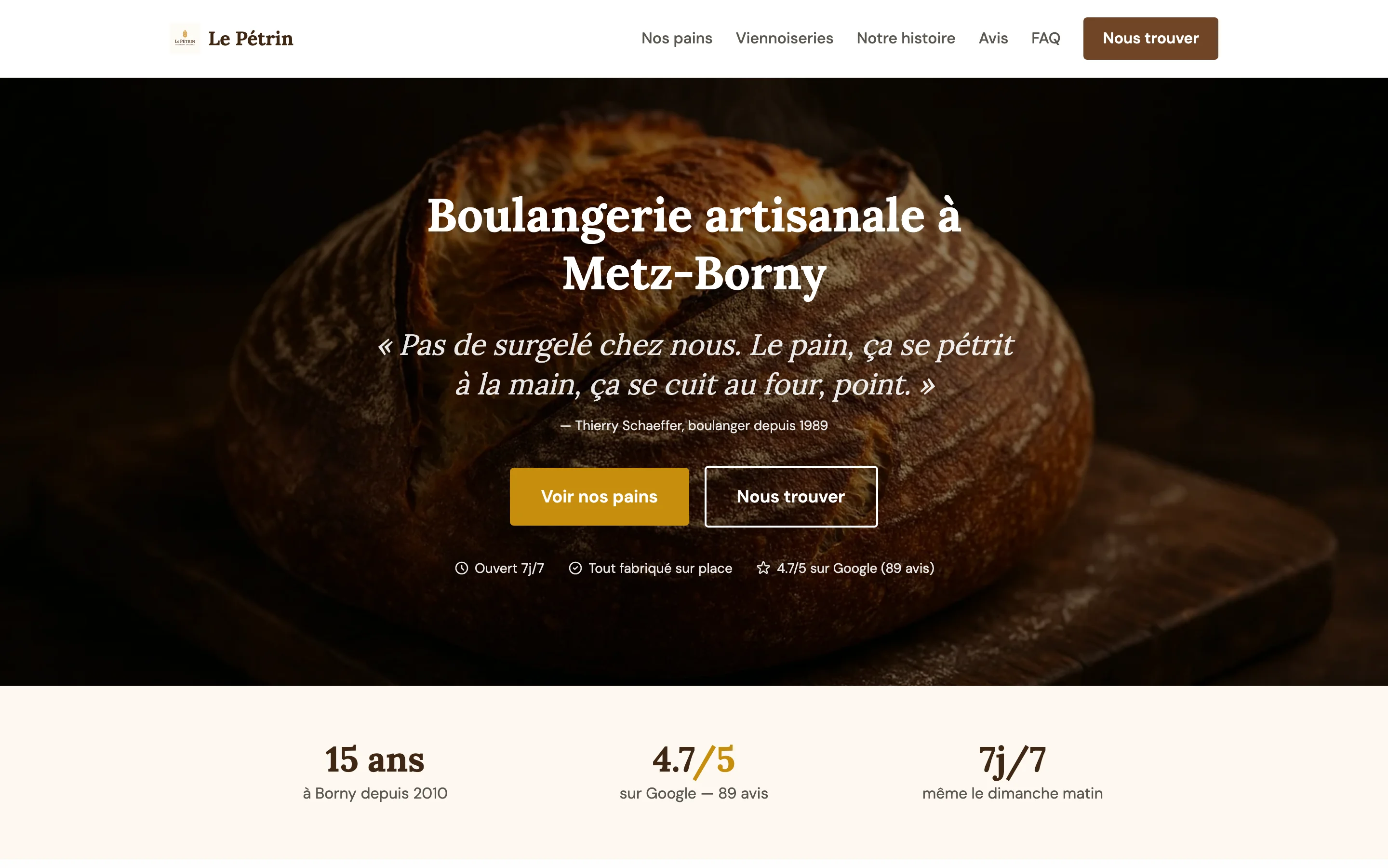 Capture d'écran de Boulangerie Pétrin