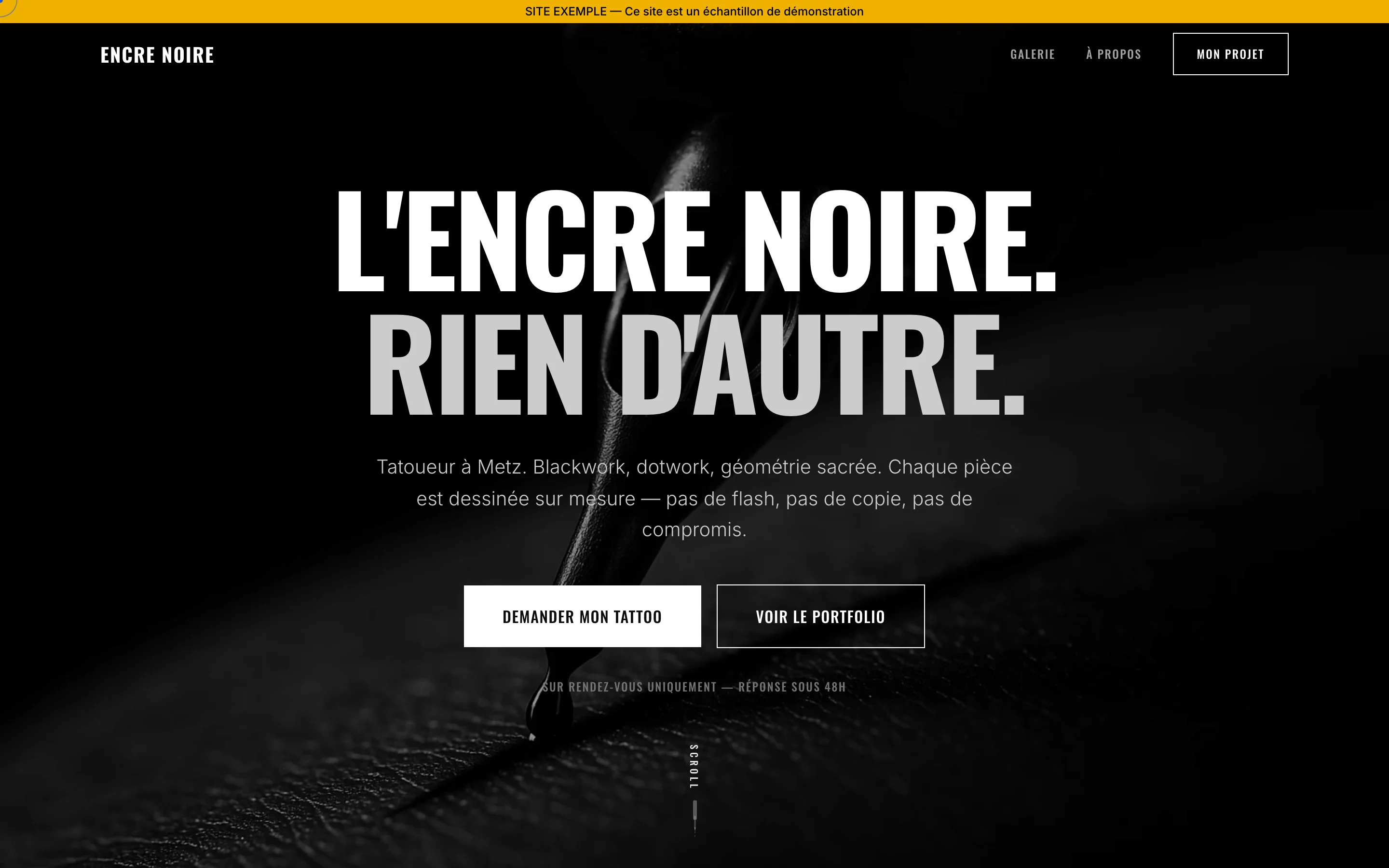 Capture d'écran de Encre Noire