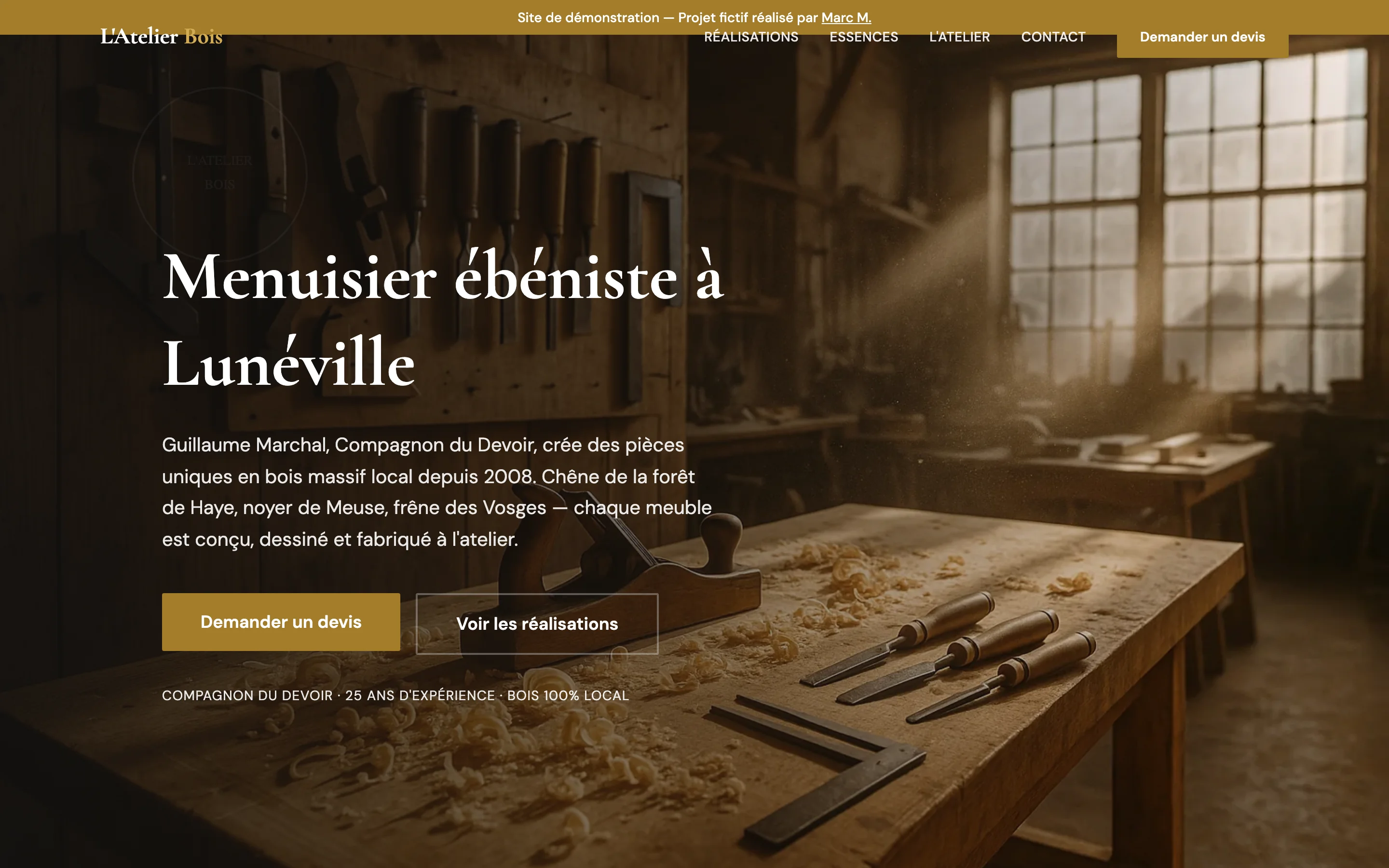 Capture d'écran de Menuiserie Artisan