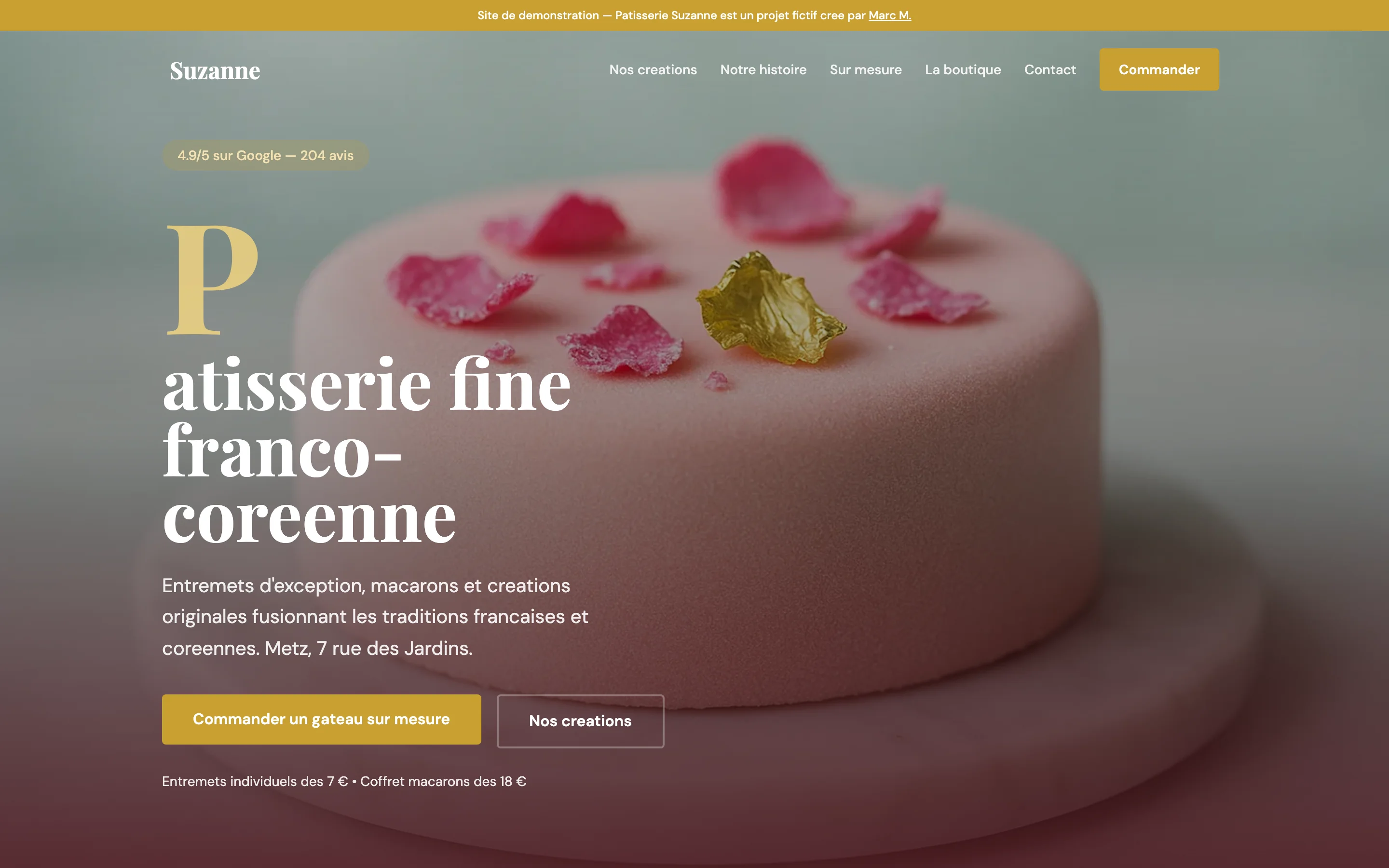 Capture d'écran de Pâtisserie Suzanne